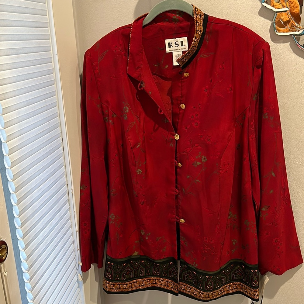 Karin Stevens Oriental Silky Jacket size 22W
